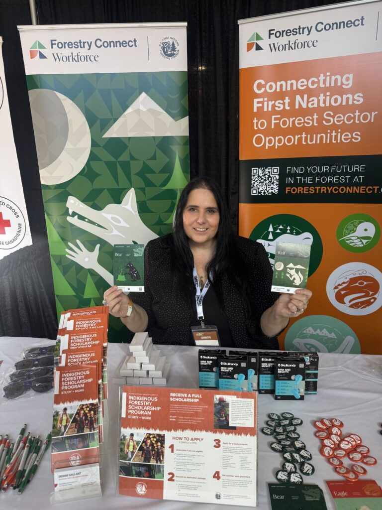 Woman working at Forestry Connect Workforce booth